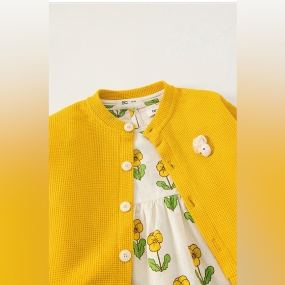 Yellow Flower Dress with Yellow Cardigan - Picture 4 of 4